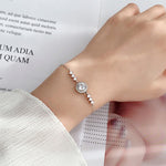 925 Sterling Silver Round Bag with Starry Sky Moissanite Bracelet
