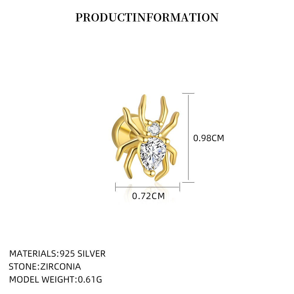 S925 Sterling Silver Cubic Zirconia Stud Earring Set(Single unit)