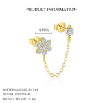 S925 sterling silver stud earrings with cubic zirconia