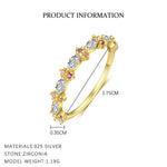 S925 Sterling Silver Ring with Colorful Cubic Zirconia