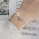925 Sterling Silver Moissanite Four-Leaf Clover Bracelet