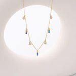 S925 Sterling Silver Zircon Tassel Necklace