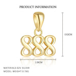 S925 Sterling Silver Number Pendant