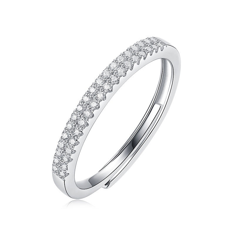 S925 Silver Stackable Moissanite Ring