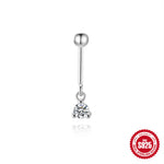 S925 Sterling Silver Bow Moissanite Flat-Back Threaded Cartilage Stud(Single unit)