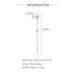 S925 Sterling Silver Moissanite Flat-Back Threaded Piercing Earring(Single unit)
