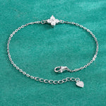 S925 Sterling Silver Four-Leaf Clover Moissanite Bracelet