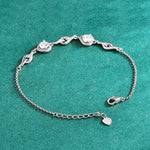 S925 Sterling Silver Butterfly Heart-Shaped Moissanite Bracelet