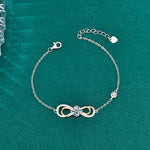925 Sterling Silver Moissanite Figure 8 Bracelet