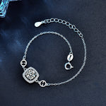 925 Sterling Silver Sugar Cube Moissanite Bracelet