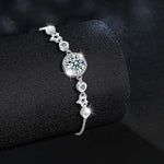 925 Sterling Silver Moissanite Round Star Bracelet