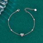 S925 Sterling Silver Moissanite Heart Bracelet