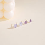 S925 Sterling Silver Bird's Nest Stud Earrings with Faceted Zirconia
