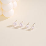 S925 Sterling Silver Bird's Nest Stud Earrings with Faceted Zirconia