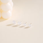 S925 Sterling Silver Bird's Nest Stud Earrings with Faceted Zirconia