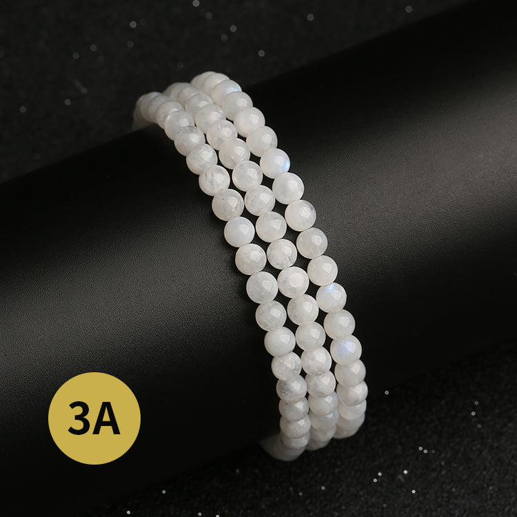 Natural Moonstone Three-Wrap Bracelet