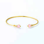 S925 Sterling Silver Gold Plated Geometric Gemstone Zircon Inlaid Bangle