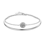 S925 silver moissanite stacked bracelet