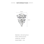 S925 sterling silver geometric square zircon earrings