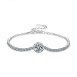 925 Sterling Silver Round-Set "Starry Sky" Moissanite Bracelet