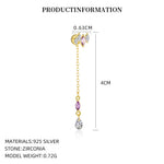 S925 Sterling Silver Purple Zircon Stud Earrings(Single unit)