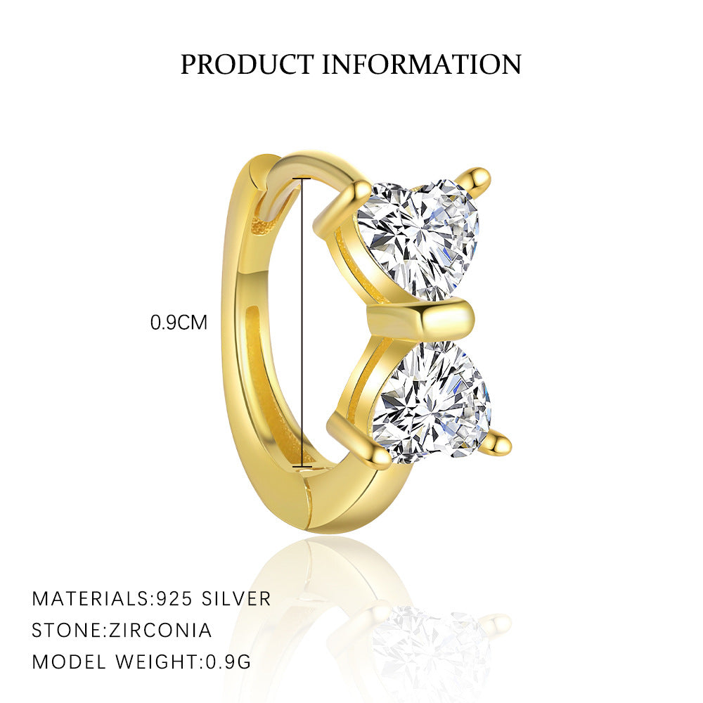 S925 Sterling Silver Earrings with High-Sparkle Zirconia(Single unit)