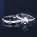 S925 Sterling Silver Moissanite Couple Rings