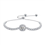925 Sterling Silver Moissanite Square Bag Bracelet