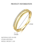 S925 Sterling Silver Open Ring with Zirconia