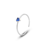 S925 Sterling Silver Heart-Shaped Colorful Zircon Ring