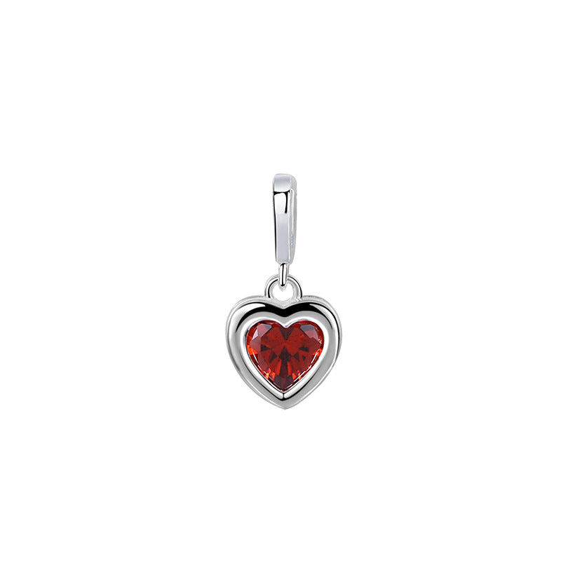 925 Sterling Silver Heart-Shaped Zirconia Pendant