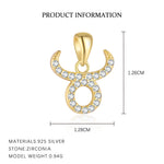 S925 Sterling Silver Zircon Zodiac Pendant