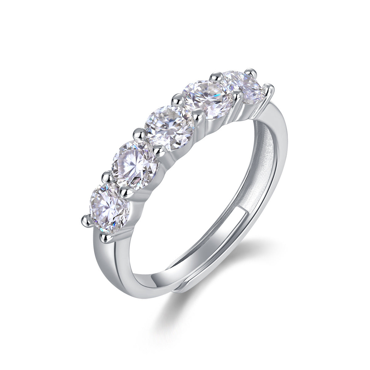 S925 Silver Stackable Moissanite Ring