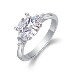 S925 Silver Moissanite "Guardian" Closed Ring