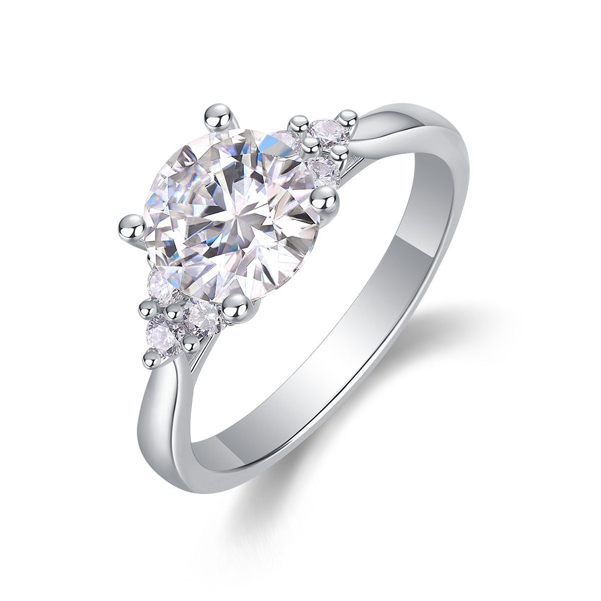 S925 Silver Moissanite "Guardian" Closed Ring