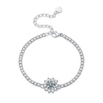 S925 Silver Moissanite Sunflower Bracelet