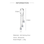 S925 Sterling Silver Moissanite Flat-Back Threaded Piercing Earring(Single unit)