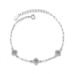 S925 Sterling Silver Moissanite Four-Leaf Clover Bracelet