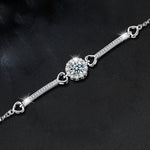 S925 Sterling Silver Moissanite Heart Snowflake Bracelet