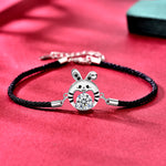925 Sterling Silver Moissanite Rabbit Couple Bracelet