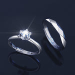 S925 Sterling Silver Moissanite Couple Rings