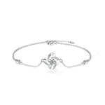 925 Sterling Silver Moissanite Four-Leaf Clover Bracelet