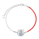 925 Sterling Silver Moissanite Tiger Red String Bracelet