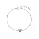 S925 Sterling Silver Moissanite Heart Bracelet