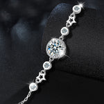 925 Sterling Silver Moissanite Round Star Bracelet