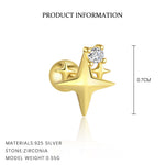 S925 Sterling Silver Micro-set Zircon Stud Earrings(A pair)