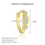 S925 Sterling Silver Earrings with High-Sparkle Zirconia(Single unit)