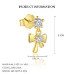 S925 sterling silver stud earrings with cubic zirconia