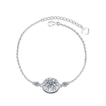 925 Sterling Silver Dream Network Round Moissanite Bracelet