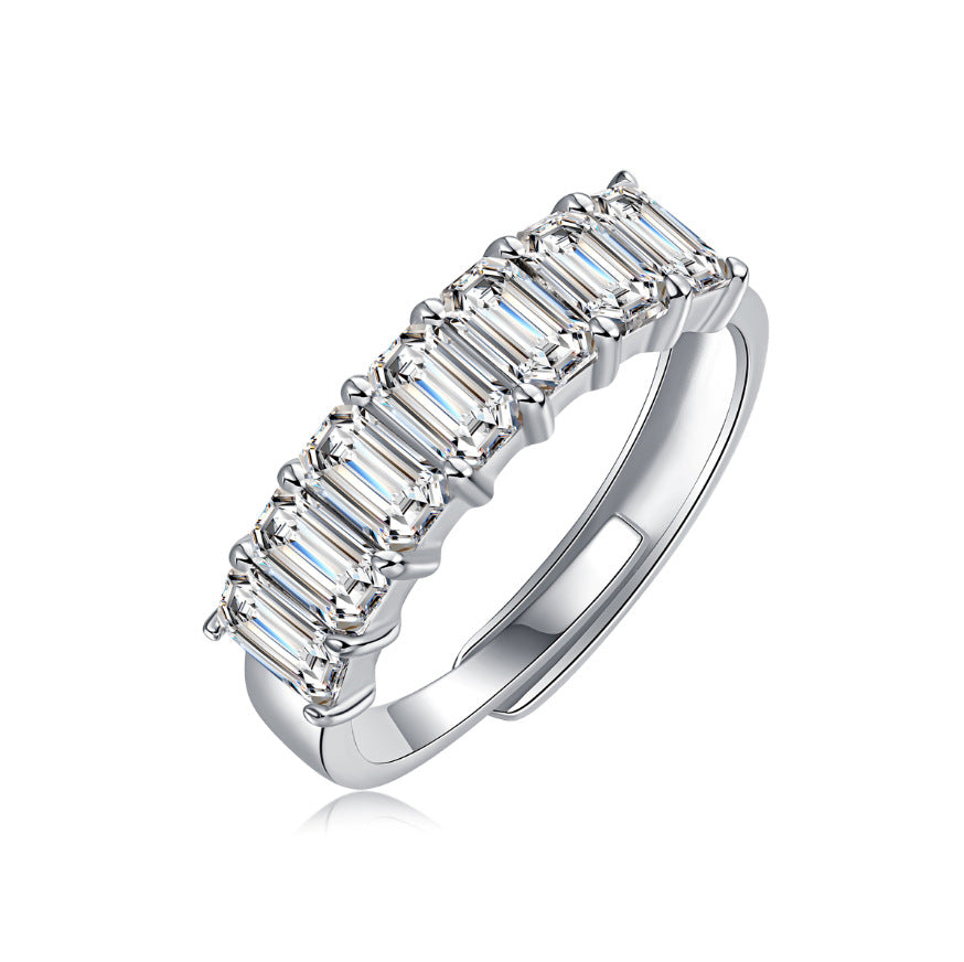 S925 Silver Stackable Moissanite Ring